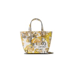 Versace Jeans Couture Borsa a Mano da Donna Bianca con stampa Baroque all over