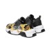 Versace Jeans Couture Sneakers Nera in pelle da Uomo con stampa barocco