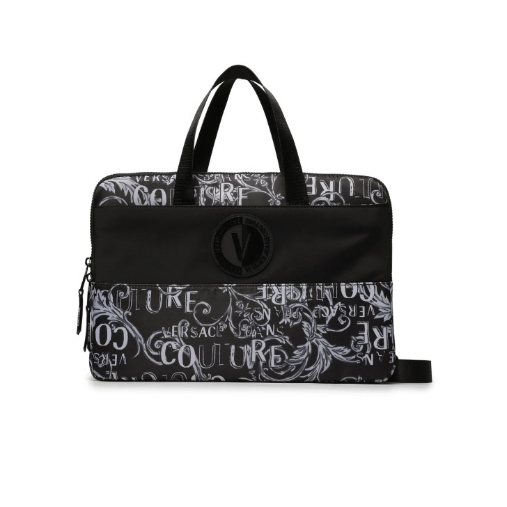 Versace Jeans Couture Borsa a Mano da Uomo con stampa Logo Couture all over