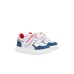 DSQUARED2 LOGO PRINT SNEAKERS LACE UP & STRAP WHITE/BLUE/RED