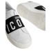 DSQUARED2 ICON LOGO PRINT SNEAKERS SLIP ON  WHITE/BLACK