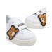 MOSCHINO TEDDY PATCH LOW SNEAKERS STRAP WHITE