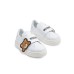 MOSCHINO TEDDY PATCH LOW SNEAKERS STRAP WHITE