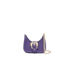 Versace Jeans Couture MINI BORSA PU VIOLA A SPALLA CON TRACOLLA IN CATENA ESTRAIBILE