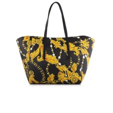 Versace Jeans Couture  BORSA TOTE  BLACK CON STAMPA BAROCCO E POCHETTE INTERNA ESTRAIBILE