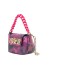 Versace Jeans Couture BORSA CROSSBODY FUCSIA CON STAMPA ALL OVER E DETTAGLIO IN CATENA FUCSIA