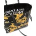 Versace Jeans Couture BORSA SHOPPING BAG A SPALLA NERA CON STAMPA BAROCCO REVERSIBILE CON LOGO LETTERING 