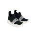 MOSCHINO ELASTIC BAND WITH MAXI LOGO TEDDY SOCK SNEAKERS BLACK/WHITE