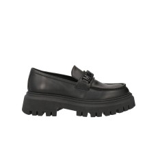 MOSCHINO LOGO LETTERING LOAFERS WITH CHUNKY SOLE BLACK