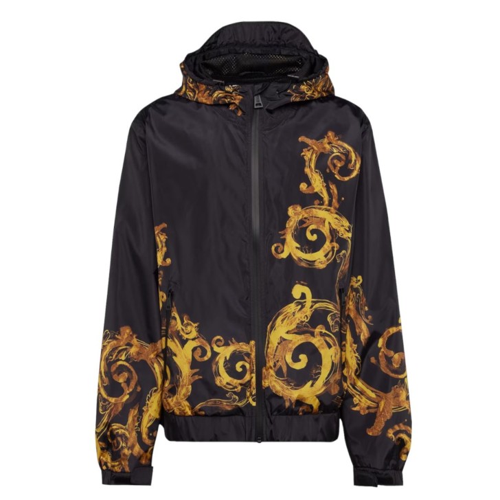 VERSACE JEANS COUTURE GIUBBOTTO BLACK/GOLD CON STAMPA BAROCCO