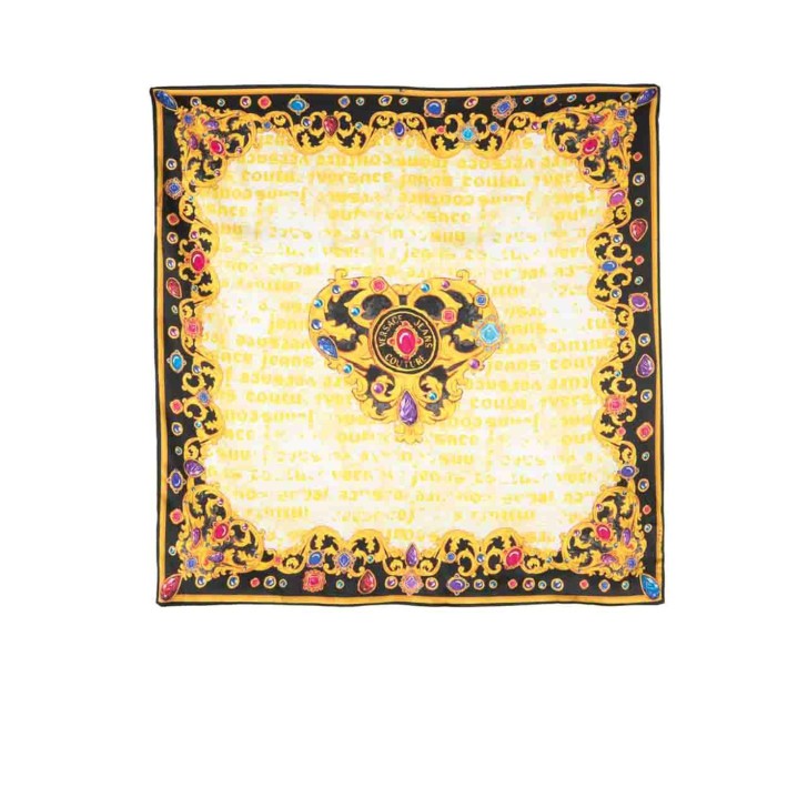 VERSACE JEANS COUTURE FOULARD GIALLO E MULTICOLOR