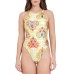 VERSACE JEANS COUTURE BODY IN LYCRA CON STAMPA LETTERING YELLOW E STAMPA CUORE MULTICOLOR