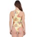 VERSACE JEANS COUTURE BODY IN LYCRA CON STAMPA LETTERING YELLOW E STAMPA CUORE MULTICOLOR