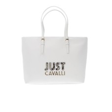 Just Cavalli Borsa a spalla Bianca con logo lettering 