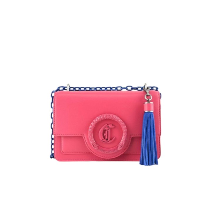 Just Cavalli Borsa a spalla Fucsia da donna con logo tono su tono