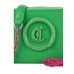 Just Cavalli Borsa a spalla Verde da donna con logo tono su tono e pendente fucsia