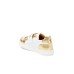 MOSCHINO SNEAKER IN LEATHER WHITE LAMINATA GOLD CON PATCH TEDDY BEAR IN STRASS GOLD E LOGO LETTERING 