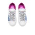 MOSCHINO SNEAKER IN LEATHER WHITE CON LACCI E LOGO LETTERING GLITTER