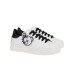 MOSCHINO SNEAKER UNISEX IN LEATHER WHITE CON PATCH TEDDY BEAR WHITE BLACK 