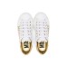 MOSCHINO SNEAKER IN PELLE BIANCA CON LOGO LETTERING IN STRASS GOLD