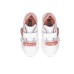 MOSCHINO SNEAKER IN LEATHER WHITE CON PATCH CUORE PINK E LOGO LETTERING IN METALLO PINK