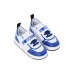 MOSCHINO SNEAKERS BIANCA E BLU CON LOGO LETTERING