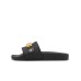 MOSCHINO CIABATTA BLACK UNISEX CON LOGO LETTERING IN METALLO GOLD