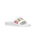 DSQUARED2 CIABATTA UNISEX IN PVC WHITE E LOGO LETTERING MULTICOLOR