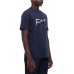 EA7 EMPORIO ARMANI T-SHIRT IN COTONE BLUE A MANICA CORTA CON STAMPA LOGO LETTERING	