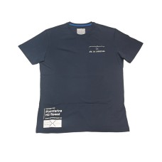 La Martina T-shirt da Uomo Blu con logo a contrasto RMRP61JS09207017