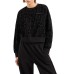 EA7 EMPORIO ARMANI FELPA GIROCOLLO IN COTONE ORGANICO E MODAL STRETCH BLACK CON LOGO LETTERING ALL OVER