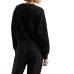 EA7 EMPORIO ARMANI FELPA GIROCOLLO IN COTONE ORGANICO E MODAL STRETCH BLACK CON LOGO LETTERING ALL OVER