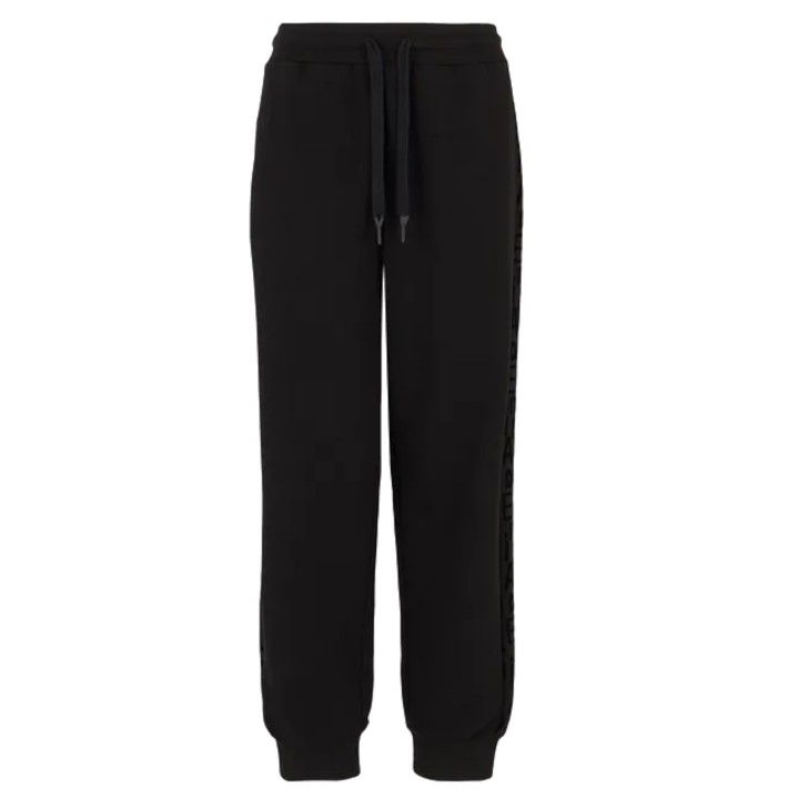 EA7 EMPORIO ARMANI PANTALONE JOGGER BLACK IN COTONE ORGANICO E MODAL STRETCH 