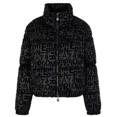 EA7 EMPORIO ARMANI BOMBER JACKET BLACK CON LOGO LETTERING ALL OVER 