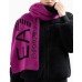 EA7 EMPORIO ARMANI SCIARPA UNISEX PURPLE CON MAXI LOGO LETTERING BLACK