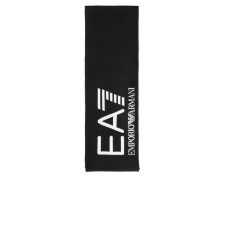 EA7 EMPORIO ARMANI SCIARPA UNISEX BLACK CON MAXI LOGO LETTERING WHITE