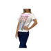 Versace Jeans Couture T-shirt da Donna Bianca con Logo Multicolor