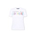 Versace Jeans Couture  T-shirt Bianca da Donna con Logo Multicolor