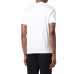 EMPORIO ARMANI T-SHIRT WHITE REGULAR FIT IN LYOCELL A MANICA CORTA CON LOGO EAGLE AL FONDO