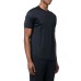 EMPORIO ARMANI T-SHIRT BLUE REGULAR FIT IN LYOCELL A MANICA CORTA CON LOGO EAGLE AL FONDO