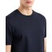 EMPORIO ARMANI T-SHIRT A MANICA CORTA BLU NAVY IN JERSEY CON LOGO JACQUARD EAGLE ALL OVER TONO SU TONO 