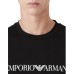 EMPORIO ARMANI T-SHIRT A MANICA CORTA BLACK IN JERSEY PIMA CON STAMPA LOGO LETTERING WHITE