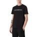 EMPORIO ARMANI T-SHIRT A MANICA CORTA BLACK IN JERSEY PIMA CON STAMPA LOGO LETTERING WHITE