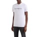 EMPORIO ARMANI T-SHIRT A MANICA CORTA WHITE IN JERSEY PIMA CON STAMPA LOGO LETTERING BLUE