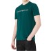 Emporio Armani T-Shirt Verde a manica corta in jersey Pima con logo lettering stampato