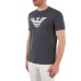 EMPORIO ARMANI T-SHIRT A MANICA CORTA GREY IN JERSEY PIMA CON STAMPA LOGO AQUILA WHITE 