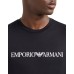 EMPORIO ARMANI T-SHIRT A MANICA CORTA BLU NAVY IN JERSEY PIMA CON STAMPA LOGO LETTERING WHITE