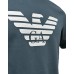 EMPORIO ARMANI T-SHIRT A MANICA CORTA SKY BLUE IN JERSEY PIMA CON STAMPA LOGO AQUILA WHITE 