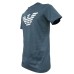 EMPORIO ARMANI T-SHIRT A MANICA CORTA SKY BLUE IN JERSEY PIMA CON STAMPA LOGO AQUILA WHITE 