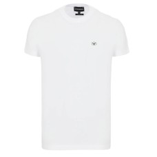 EMPORIO ARMANI T-SHIRT IN COTONE WHITE A MANICA CORTA CON PATCH AQUILA 